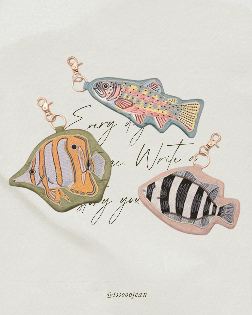 印度職人手作_深海漫遊_珠繡魚型收納掛飾