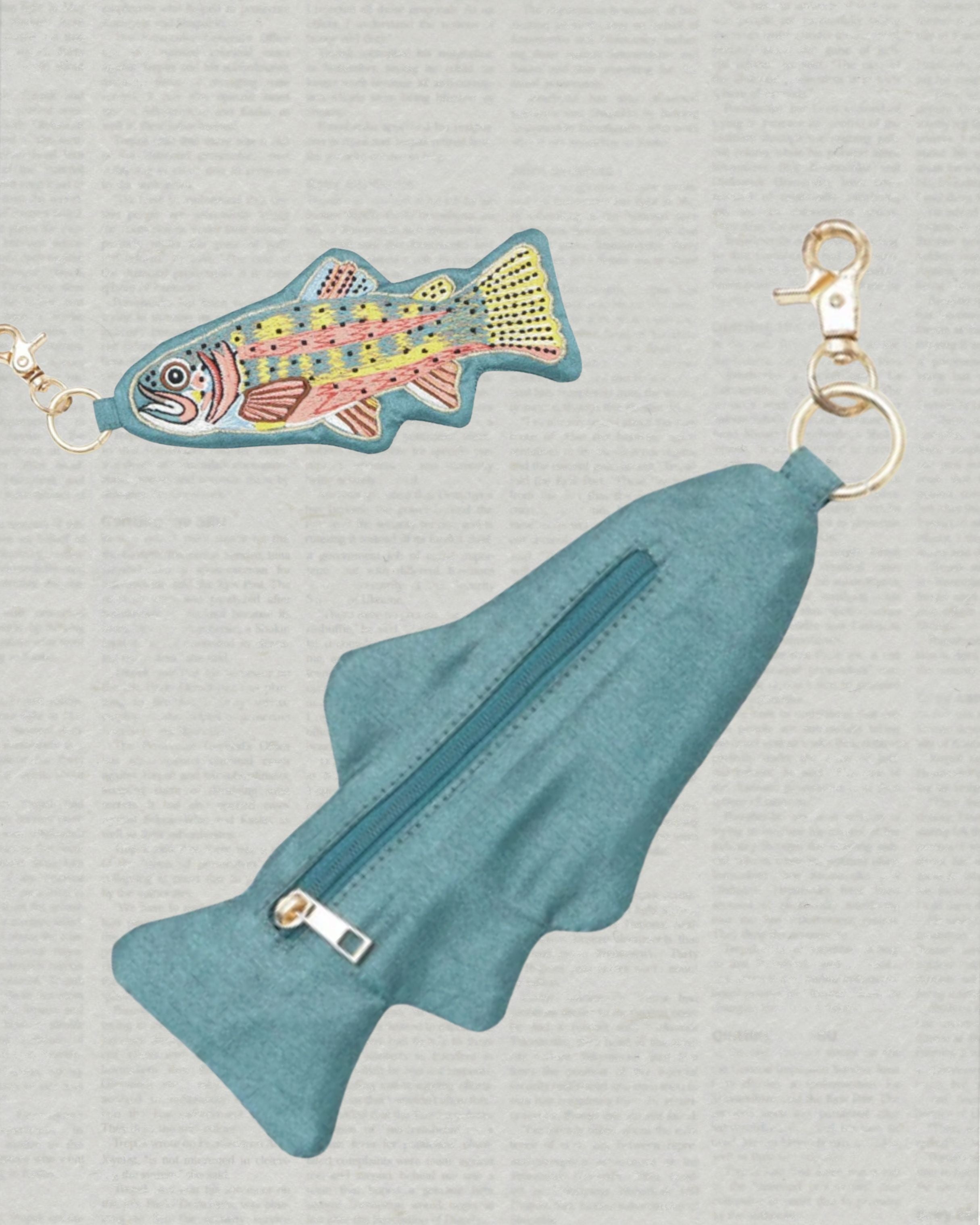 印度職人手作_深海漫遊_珠繡魚型收納掛飾