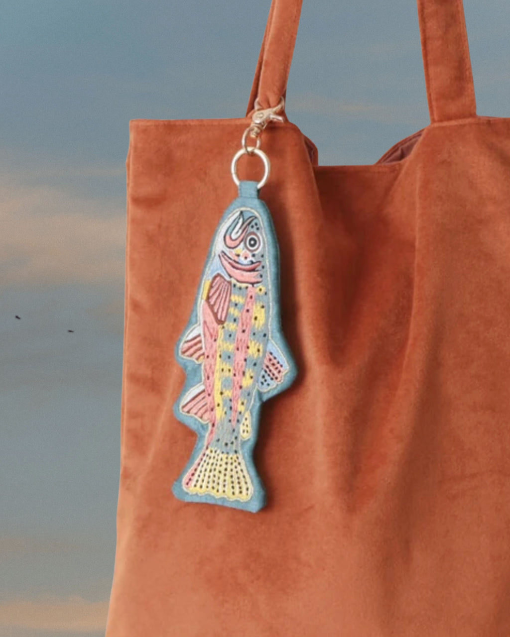 印度職人手作_深海漫遊_珠繡魚型收納掛飾