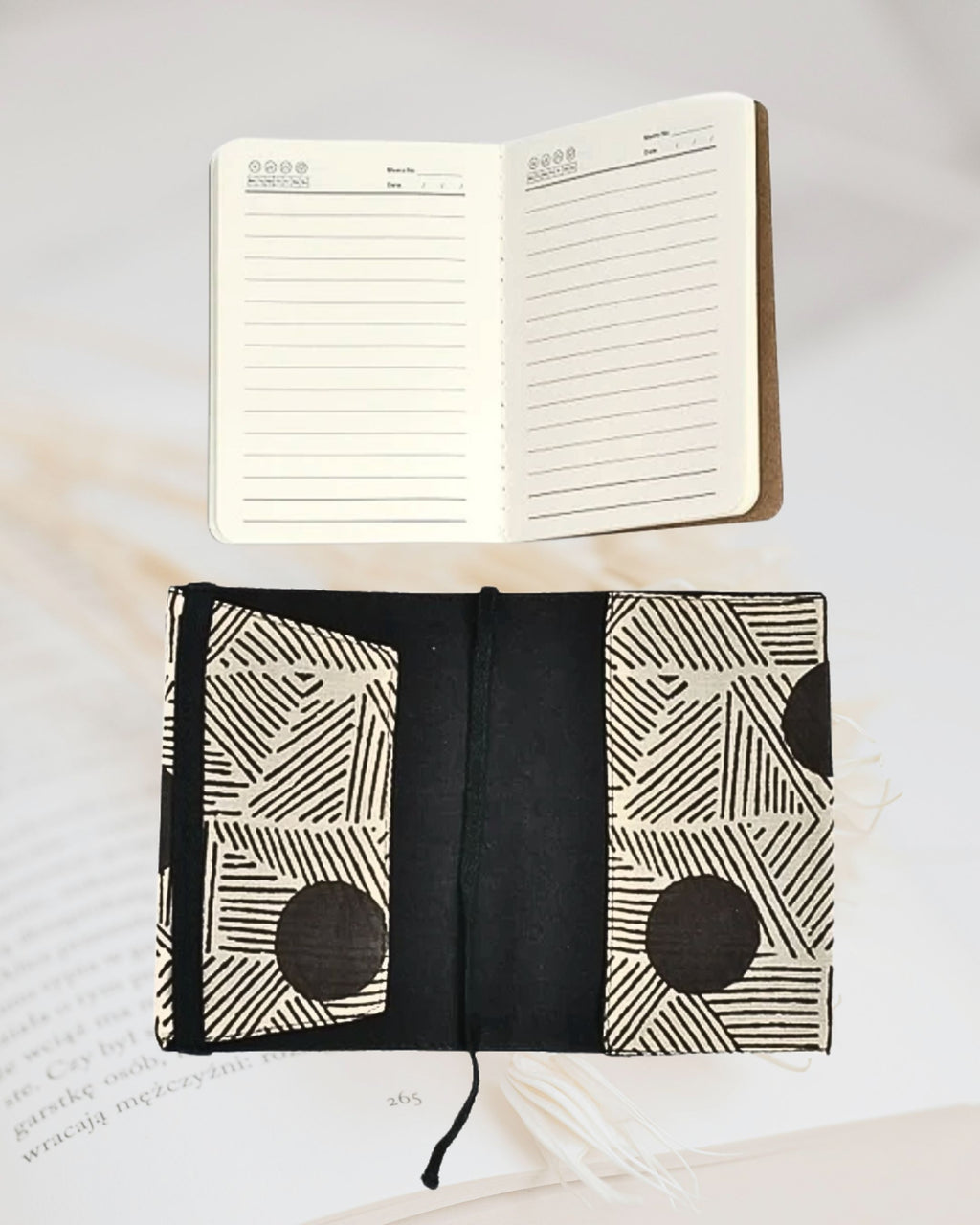 【印度職人手作】大地幾何・手感棉紙書衣 (附筆記本)