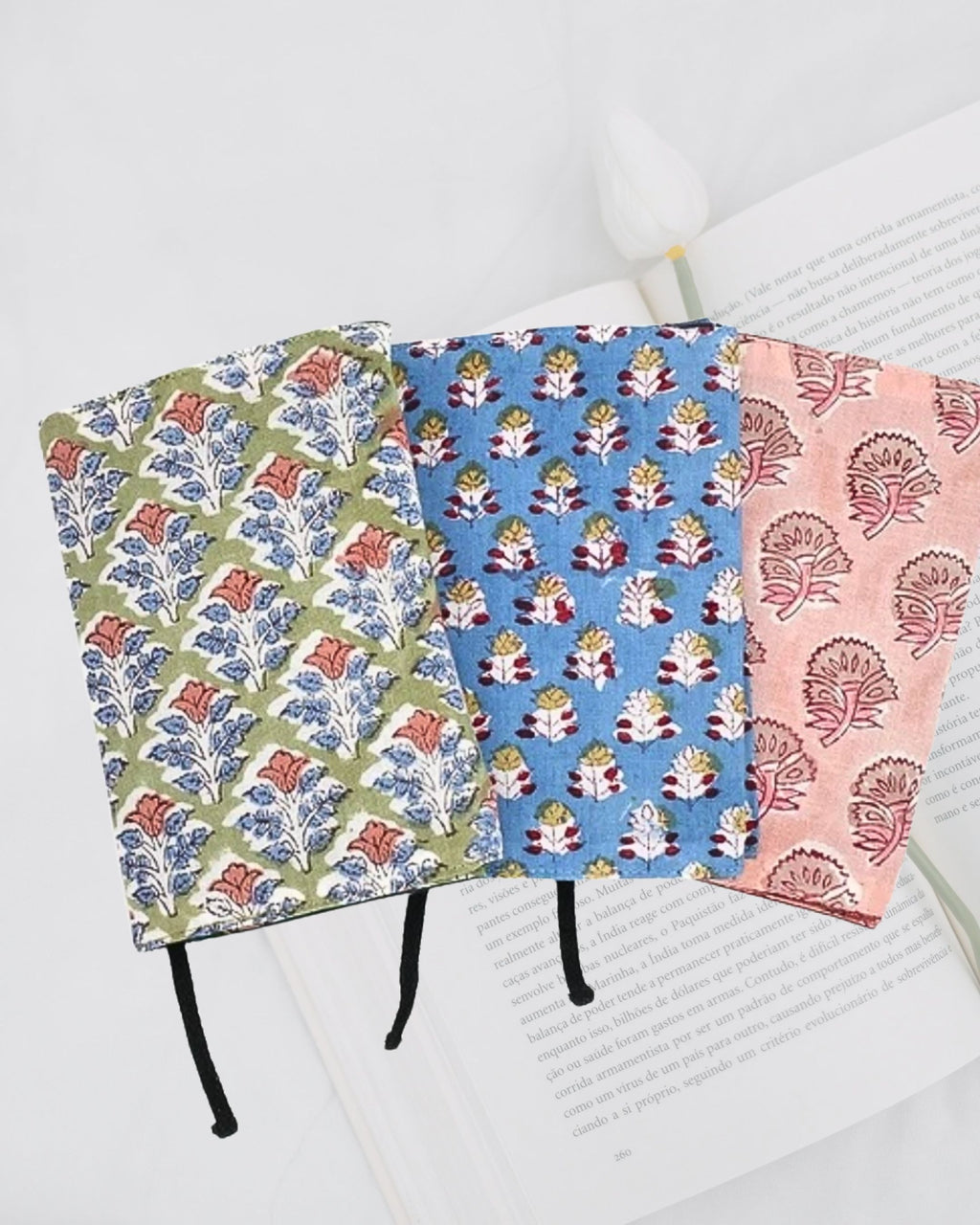 【印度職人手作】繁花盛開・手工紙棉書衣 (附筆記本)