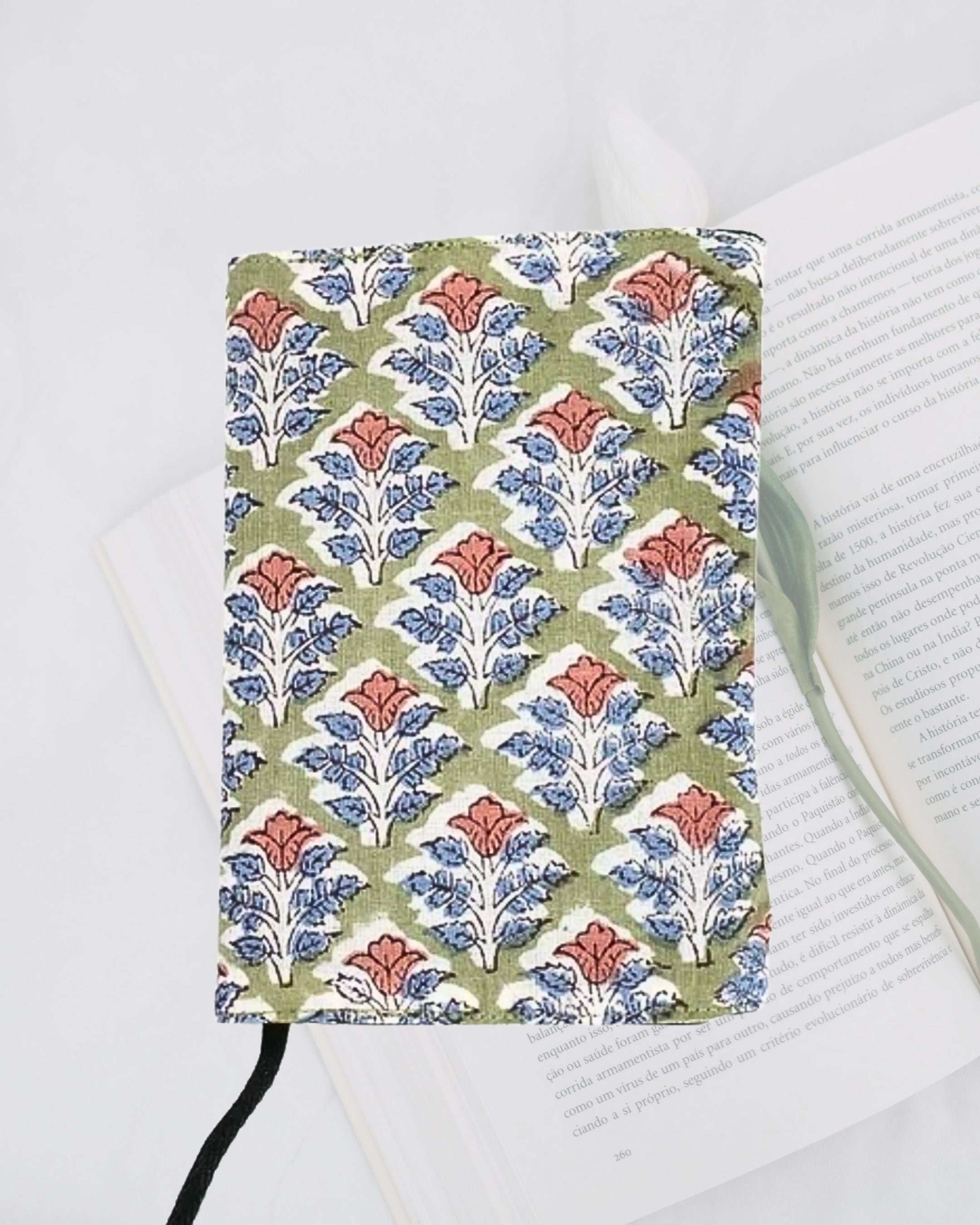 【印度職人手作】繁花盛開・手工紙棉書衣 (附筆記本)