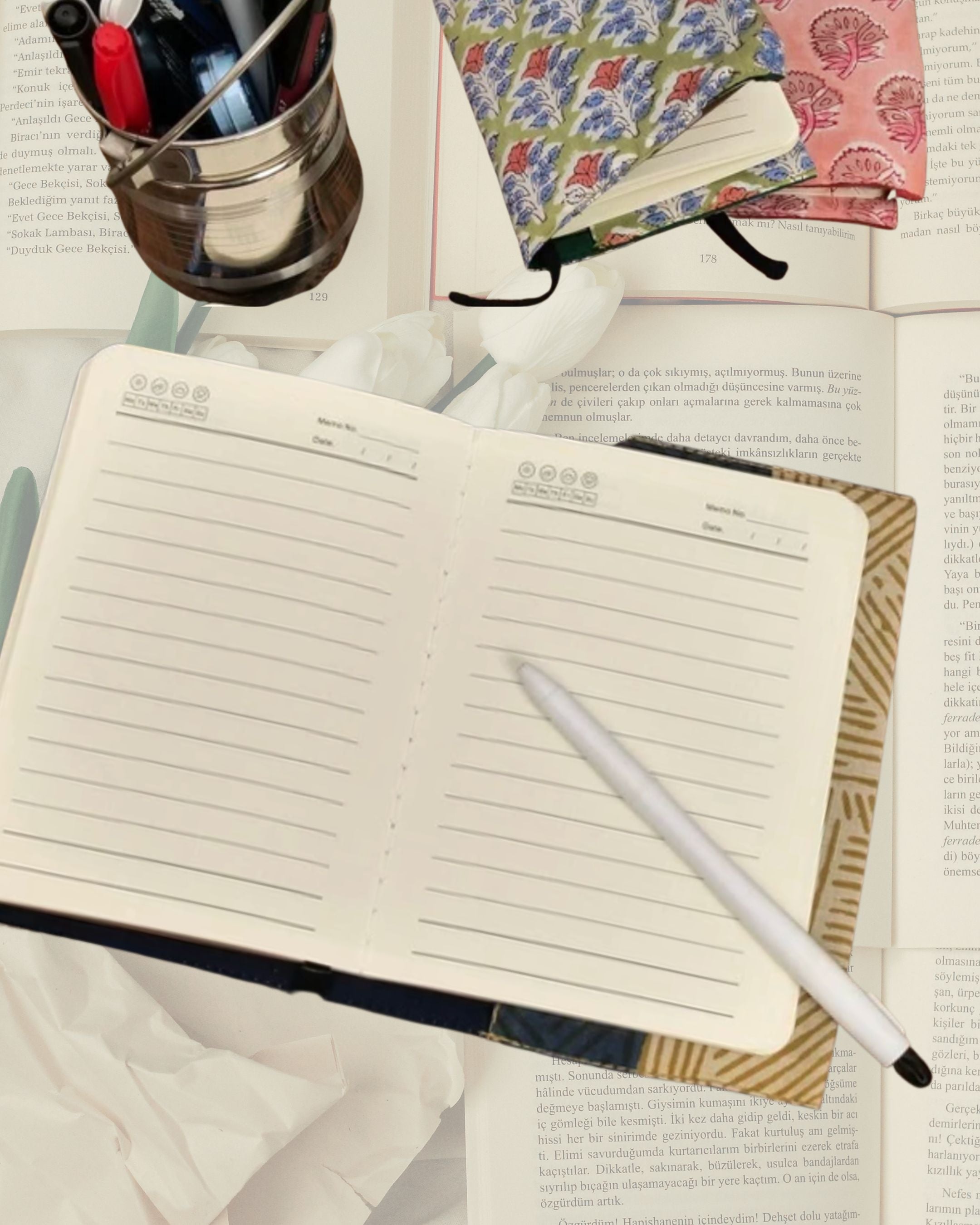 【印度職人手作】大地幾何・手感棉紙書衣 (附筆記本)