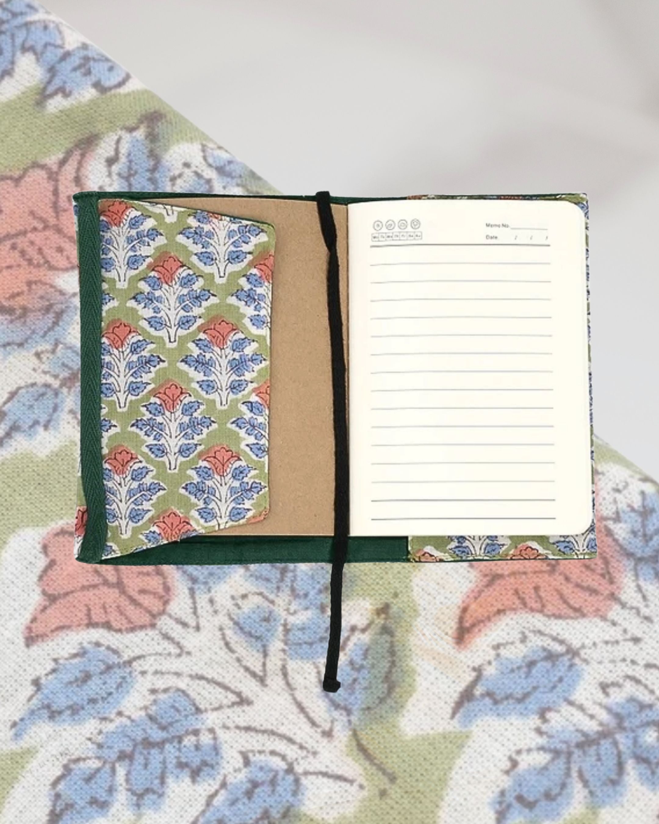 【印度職人手作】繁花盛開・手工紙棉書衣 (附筆記本)