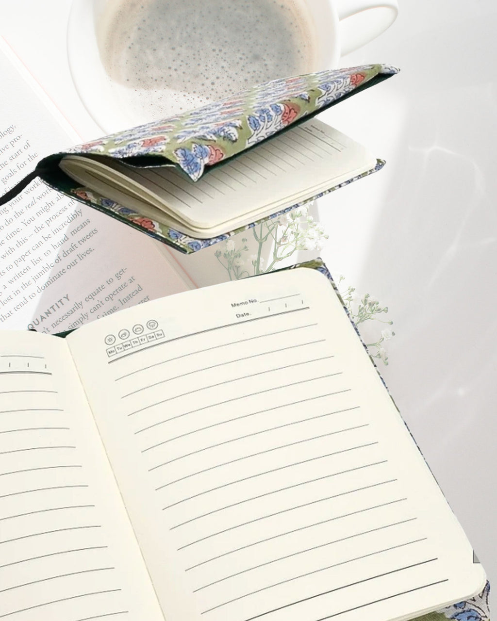 【印度職人手作】繁花盛開・手工紙棉書衣 (附筆記本)