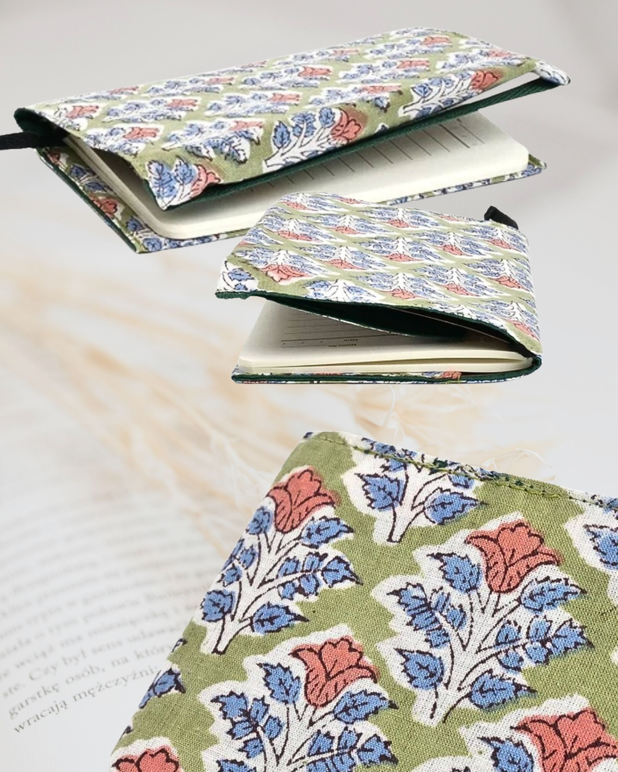 【印度職人手作】繁花盛開・手工紙棉書衣 (附筆記本)