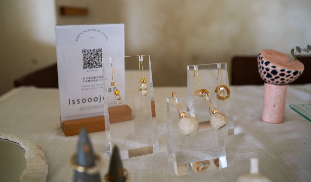 蛋殼_耳飾_疊石之境：圓環仿貝耳環