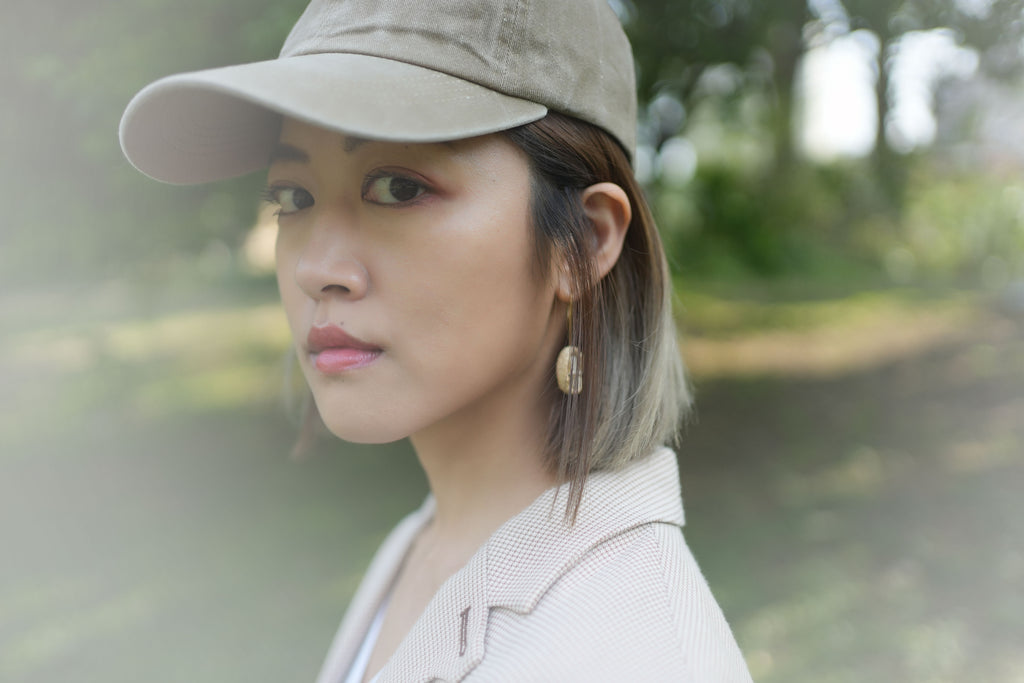 蛋殼_耳飾_疊石之境：圓環仿貝耳環