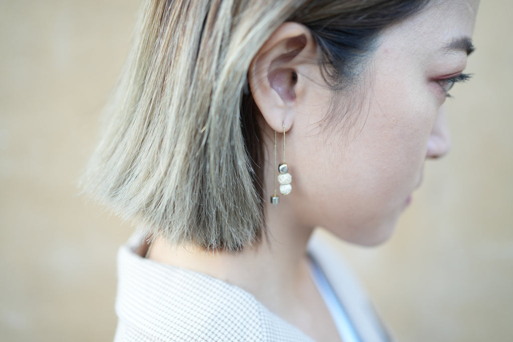 蛋殼_飾品_靈魂的脈動．串珠長耳線