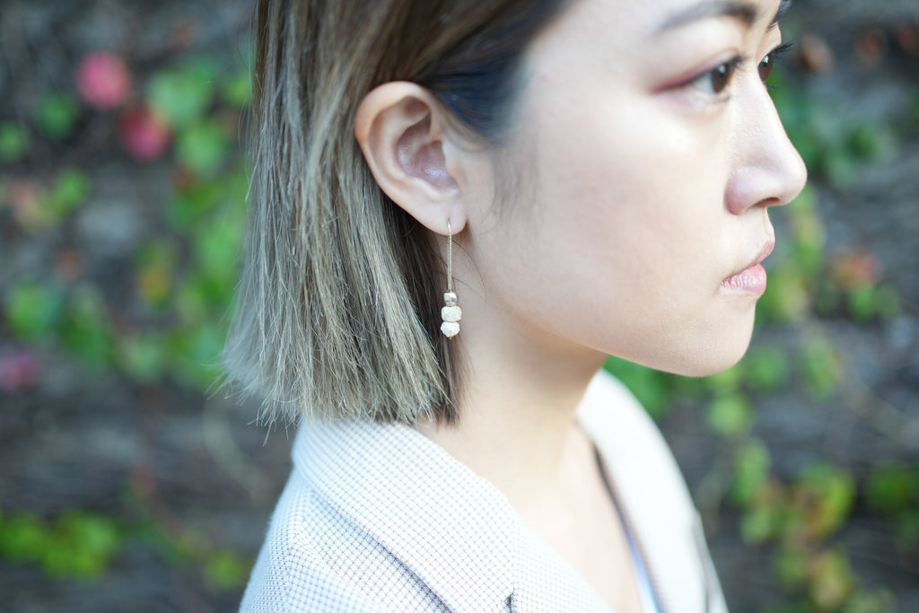 蛋殼_飾品_靈魂的脈動．串珠長耳線