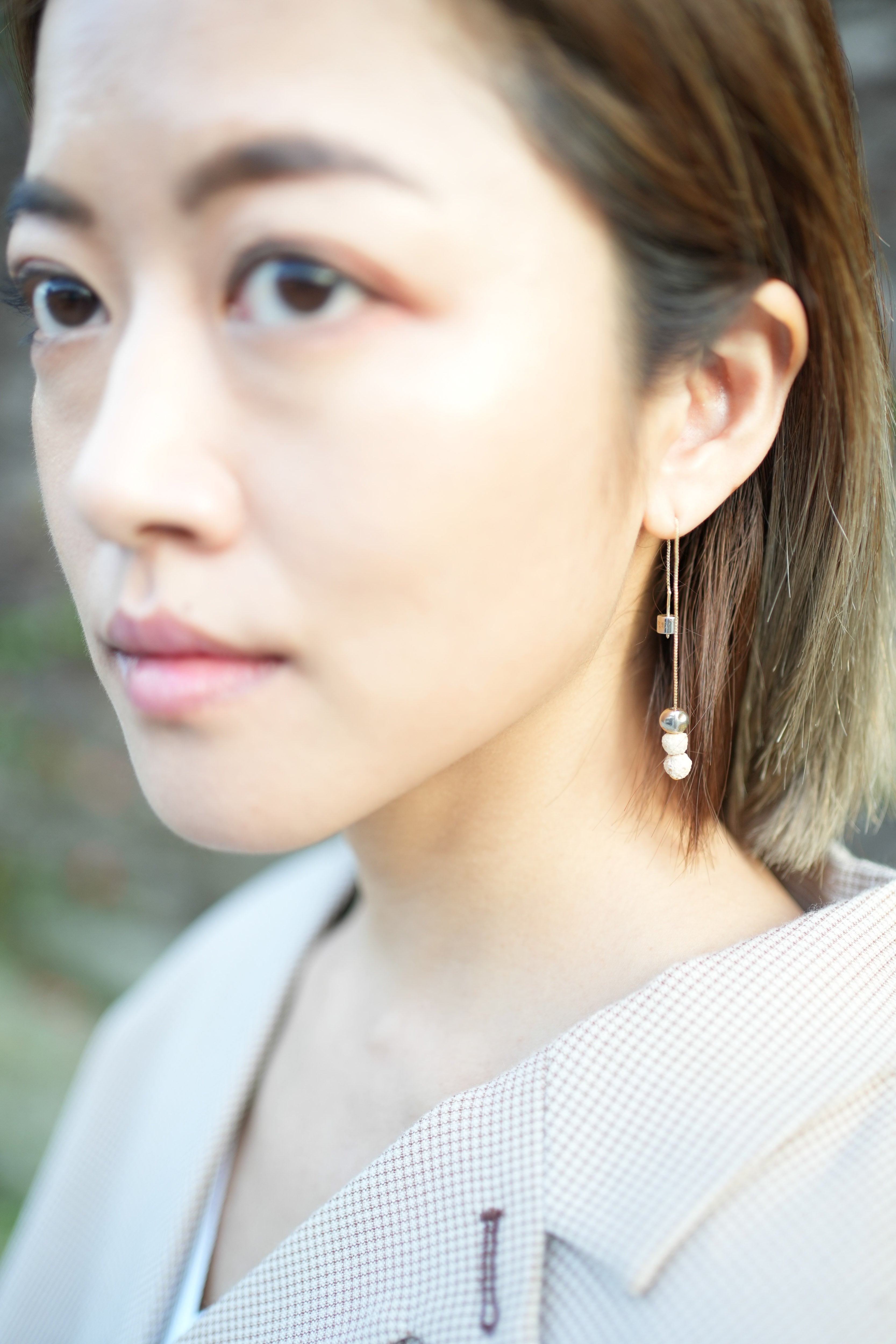 蛋殼_飾品_靈魂的脈動．串珠長耳線