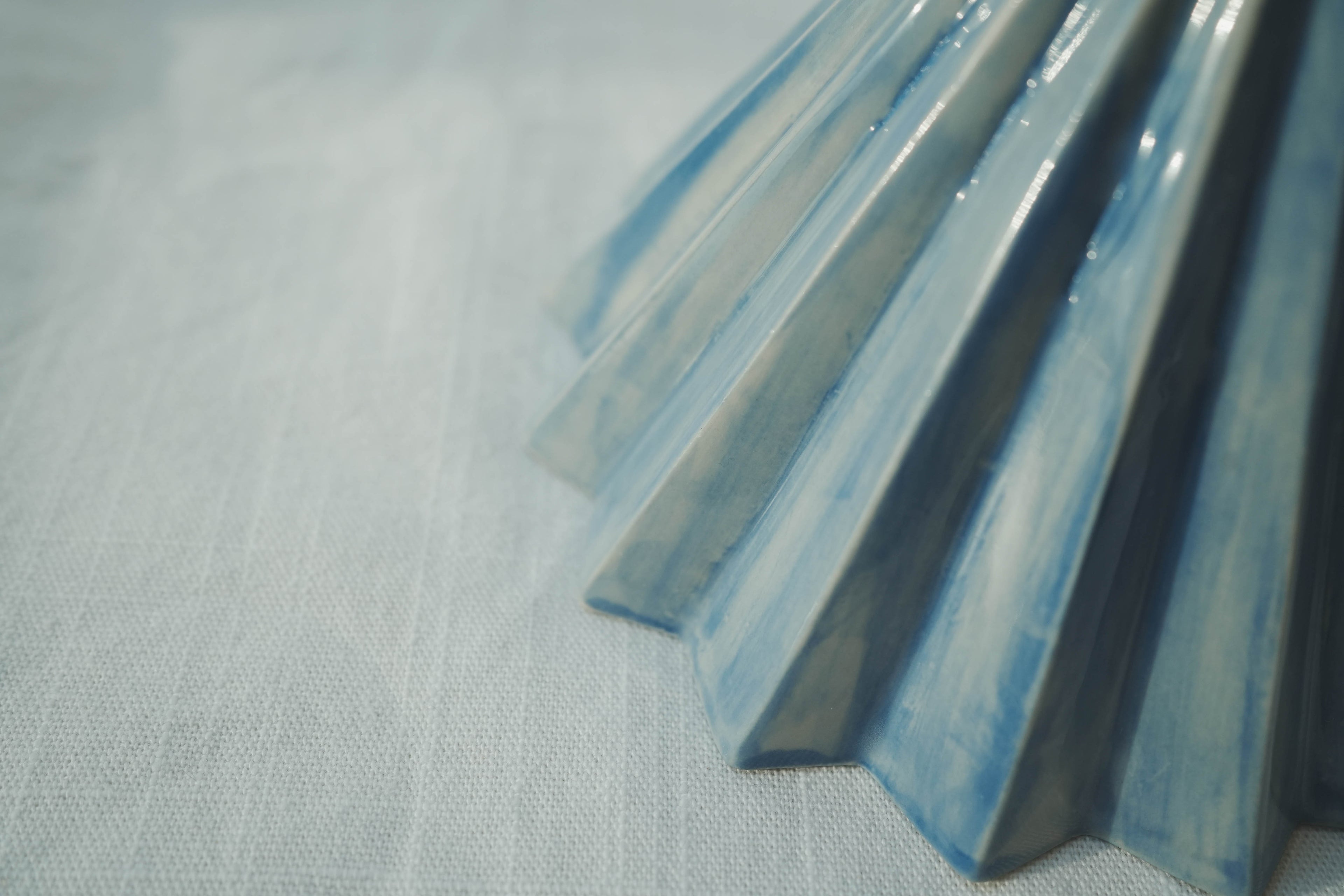 咖啡手沖架_泰國職人作品摺紙濾杯_e淺水藍不規則素色