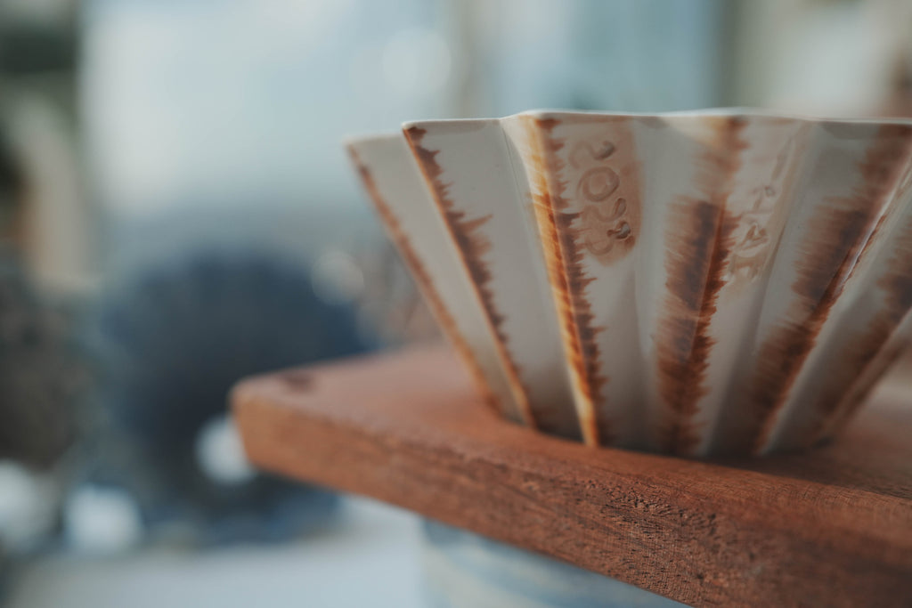 咖啡手沖架_泰國職人作品摺紙濾杯_c咖啡色直刷紋