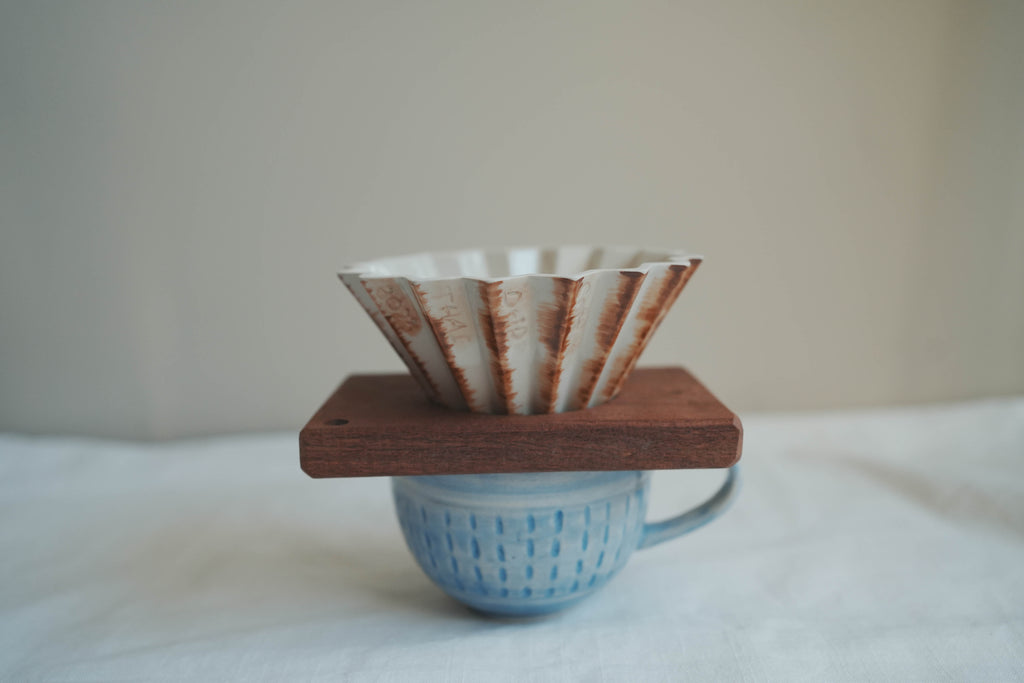 咖啡手沖架_泰國職人作品摺紙濾杯_c咖啡色直刷紋