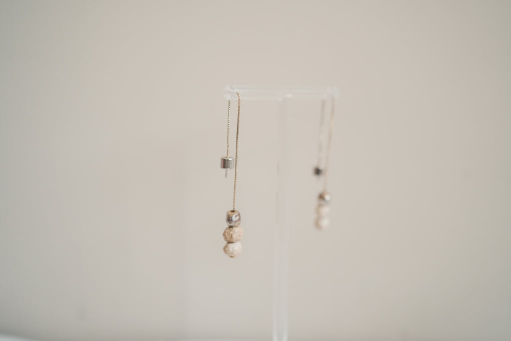 蛋殼_飾品_靈魂的脈動．串珠長耳線