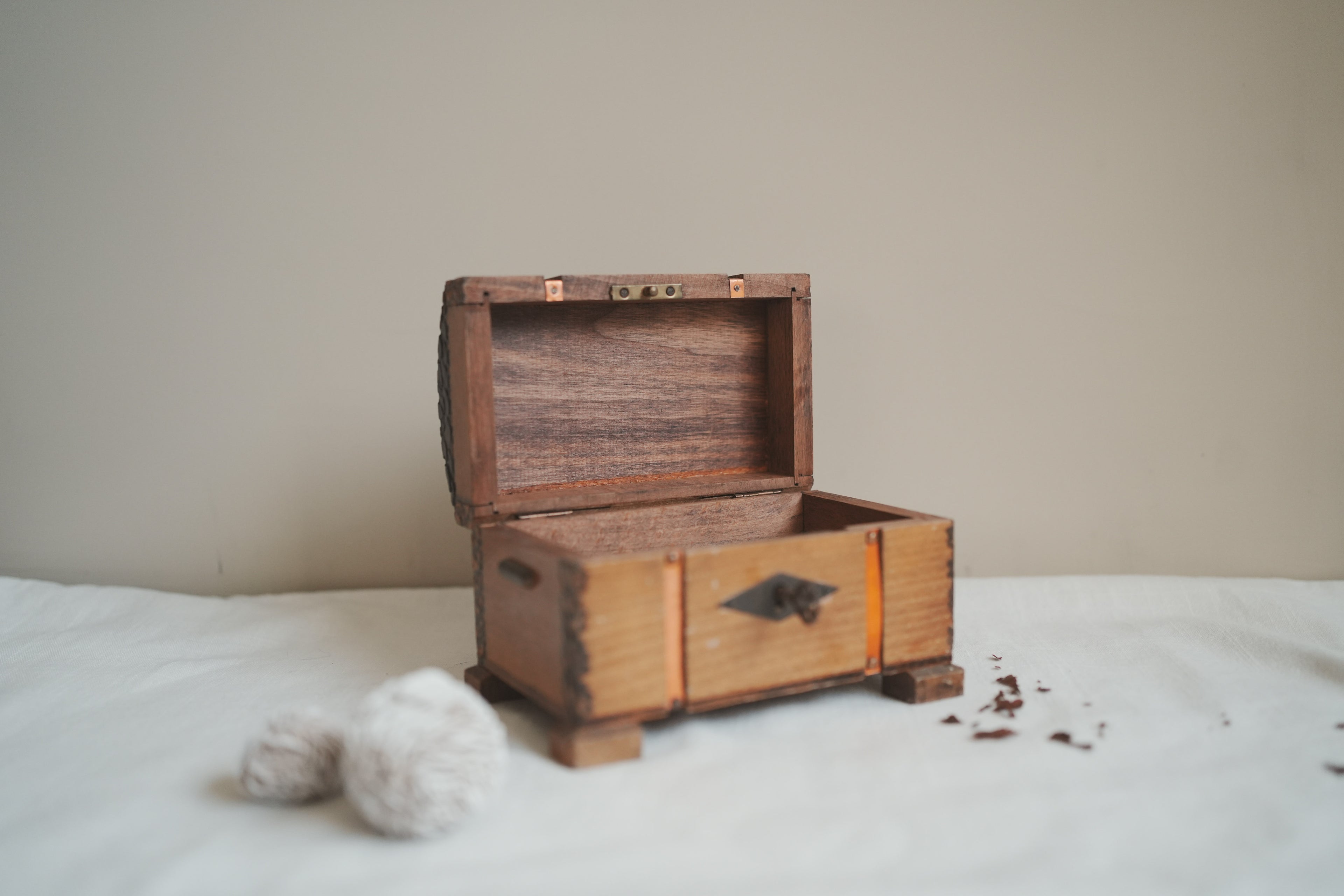 古董_時光的守護者_歐式手工星紋木質寶盒