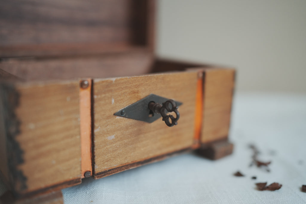 古董_時光的守護者_歐式手工星紋木質寶盒