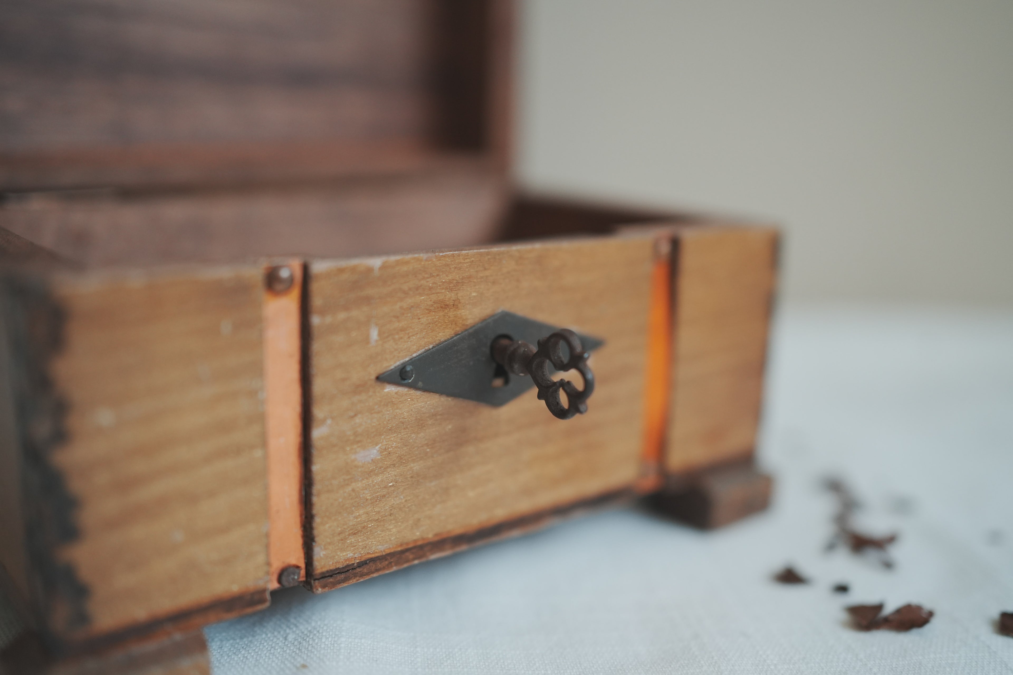 古董_時光的守護者_歐式手工星紋木質寶盒