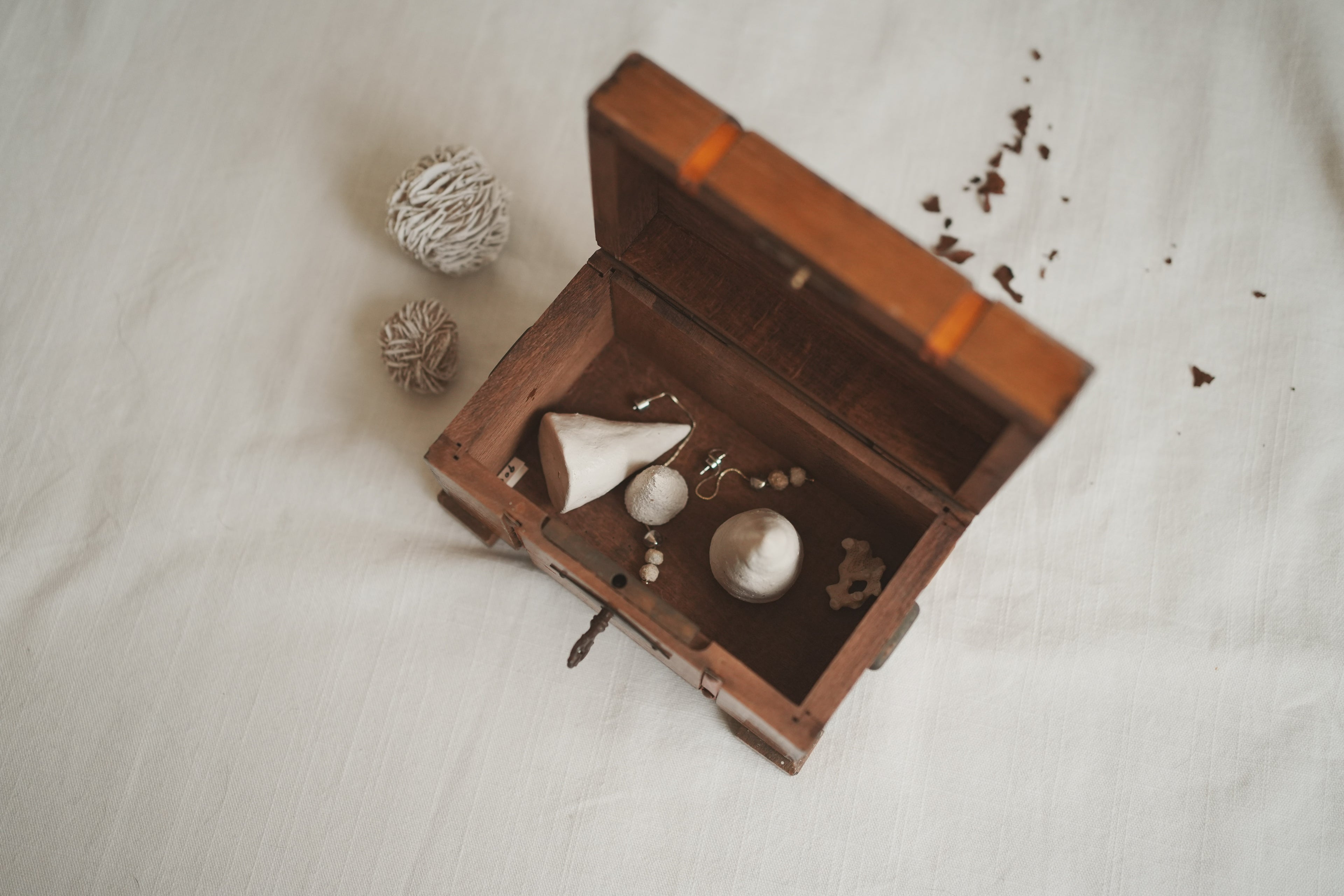 古董_時光的守護者_歐式手工星紋木質寶盒