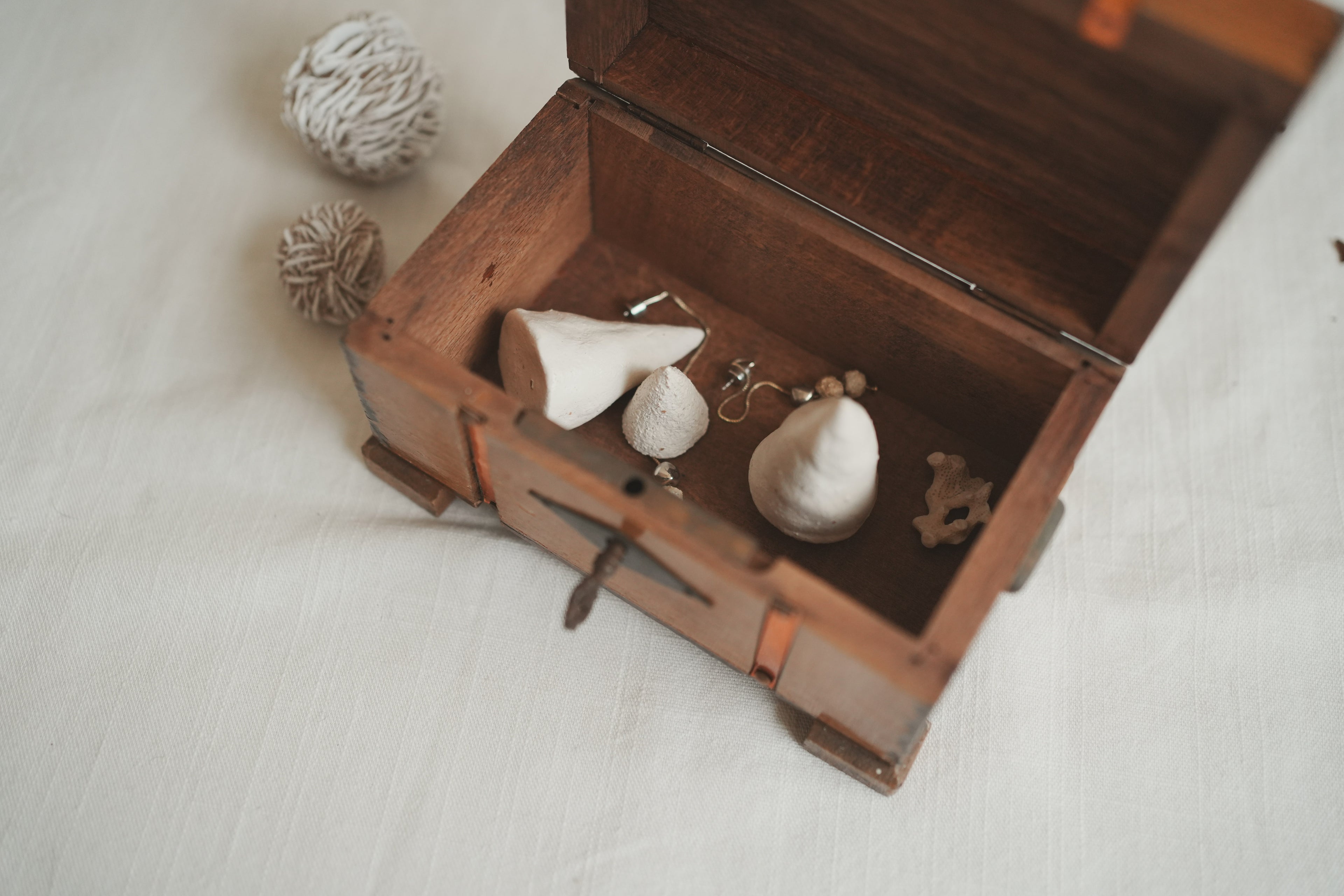 古董_時光的守護者_歐式手工星紋木質寶盒