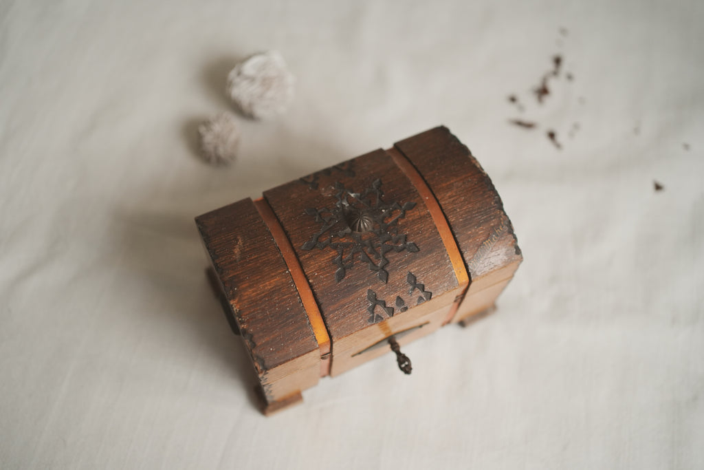 古董_時光的守護者_歐式手工星紋木質寶盒