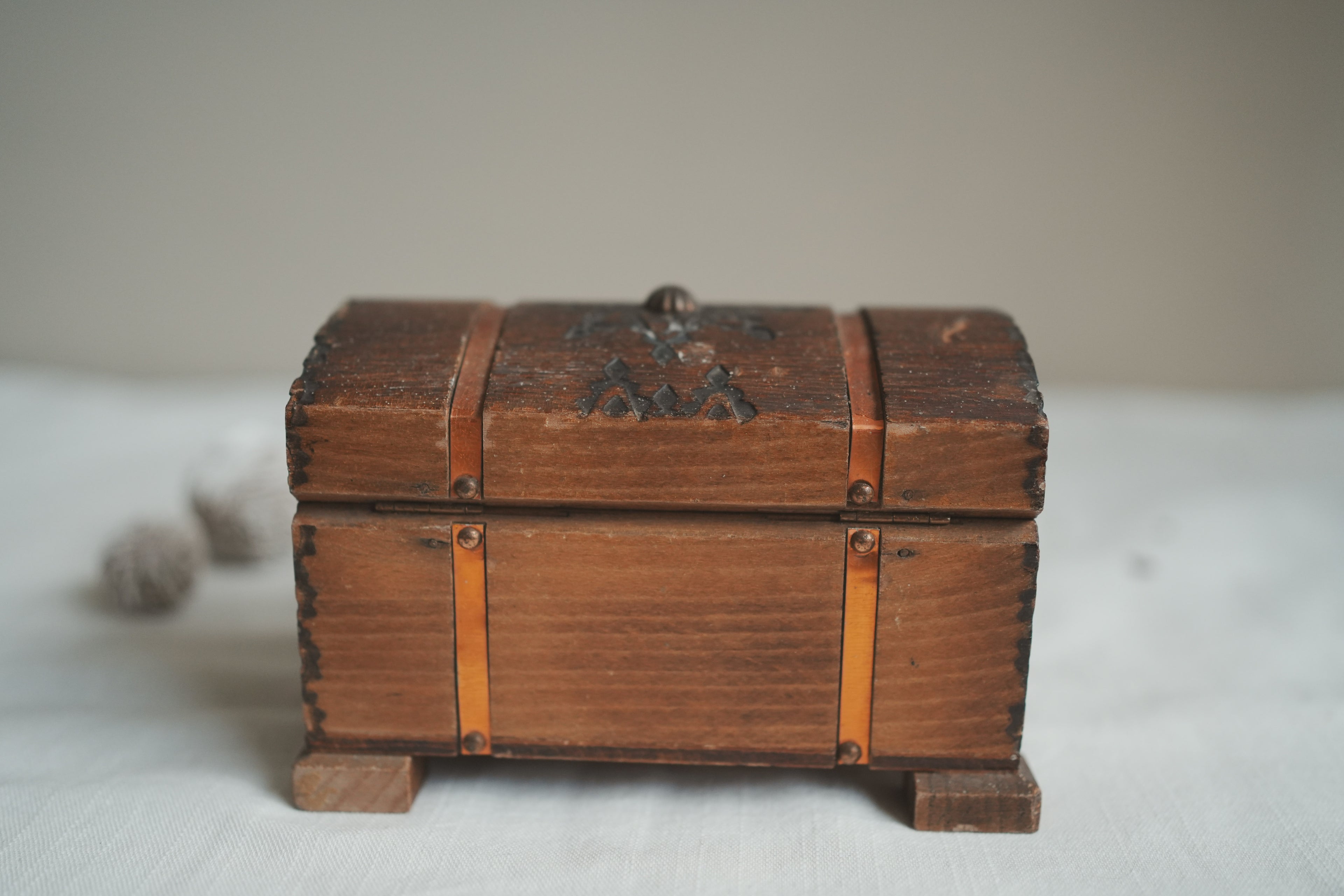 古董_時光的守護者_歐式手工星紋木質寶盒