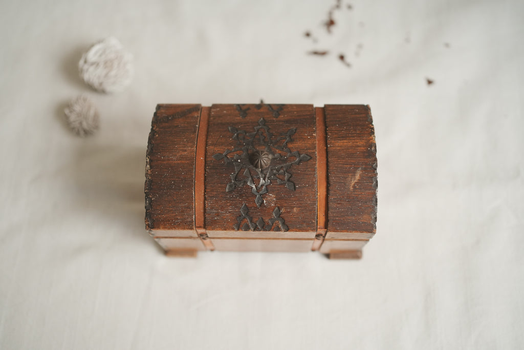 古董_時光的守護者_歐式手工星紋木質寶盒