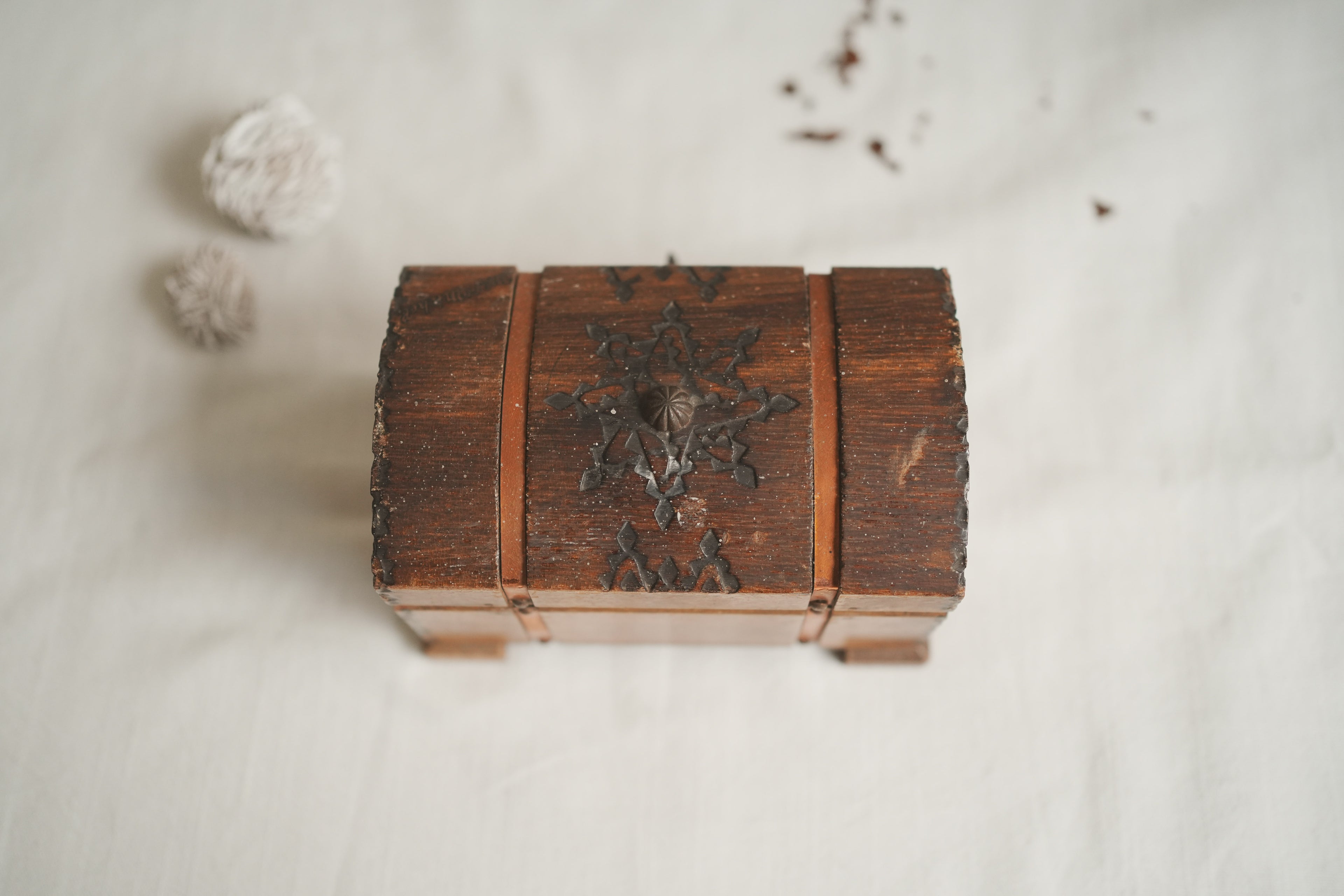 古董_時光的守護者_歐式手工星紋木質寶盒