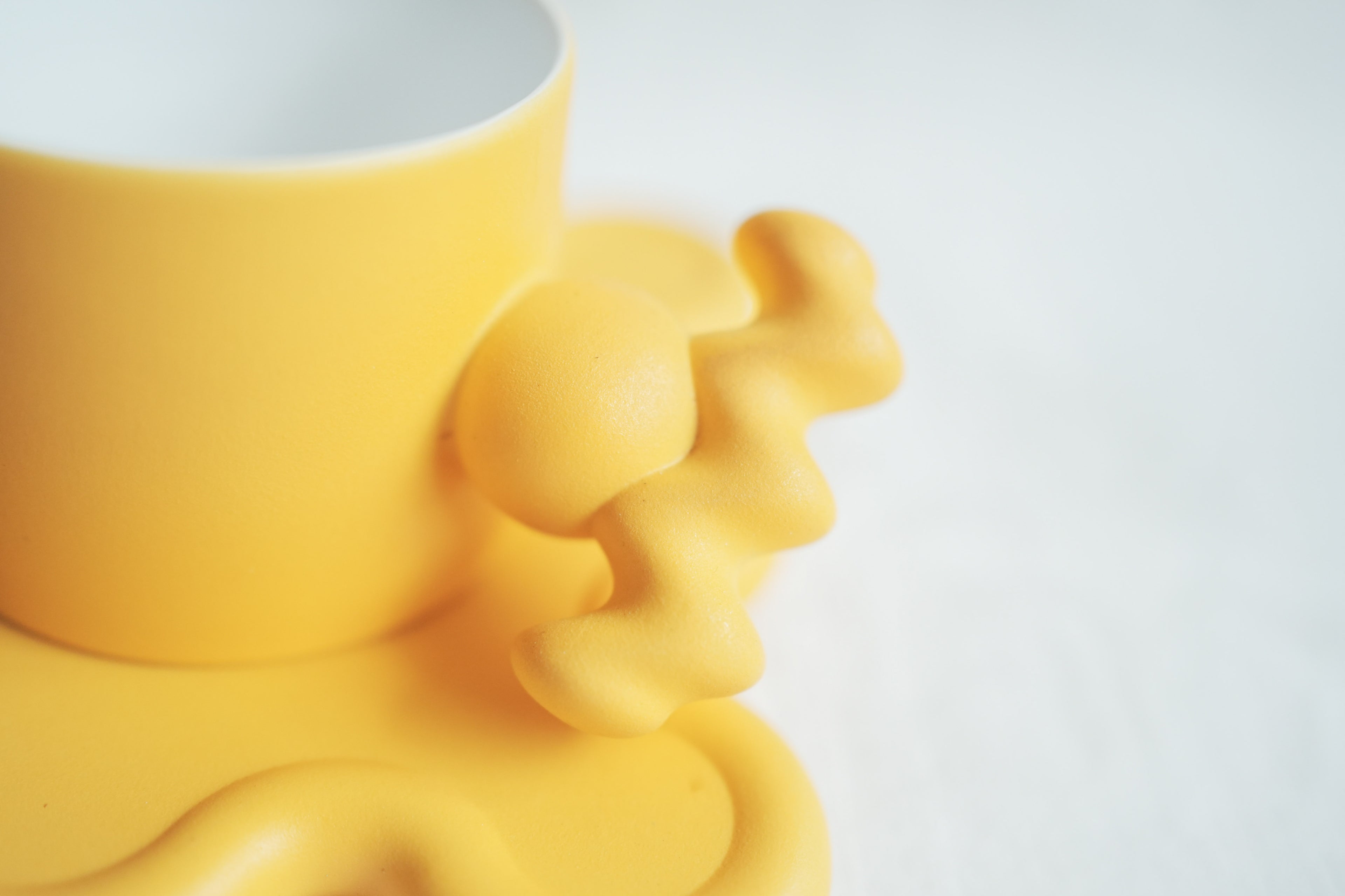 陶瓷波浪杯盤組 - 黃