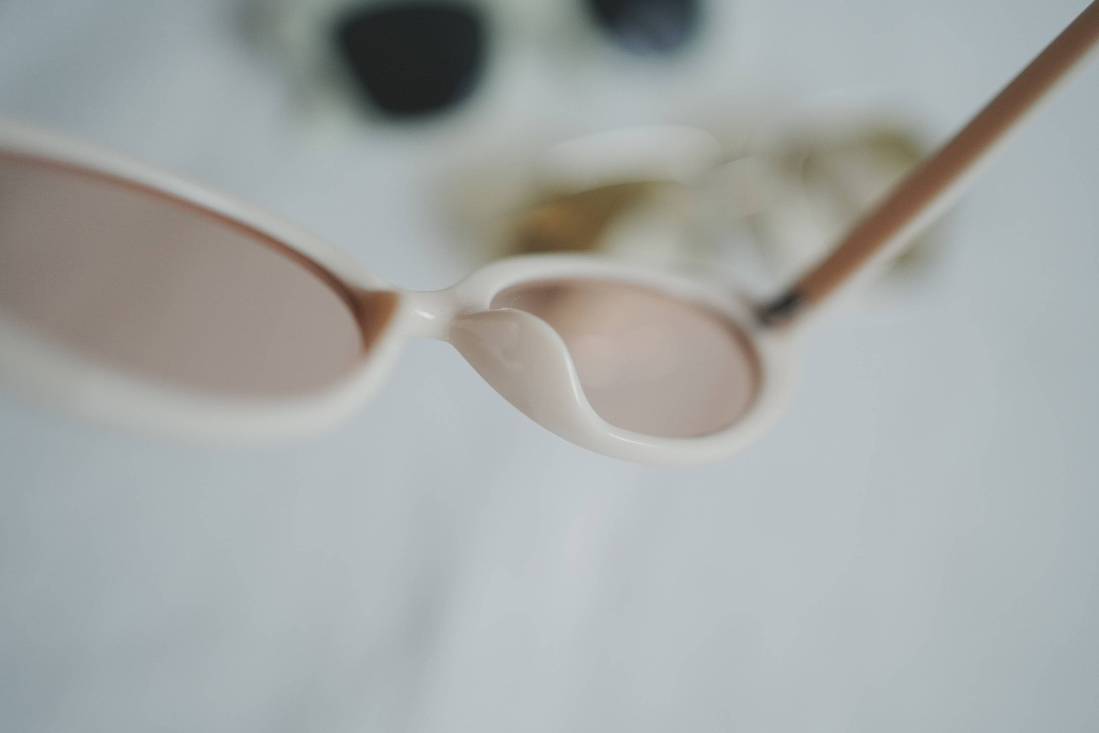 古著太陽眼鏡_粉奶白