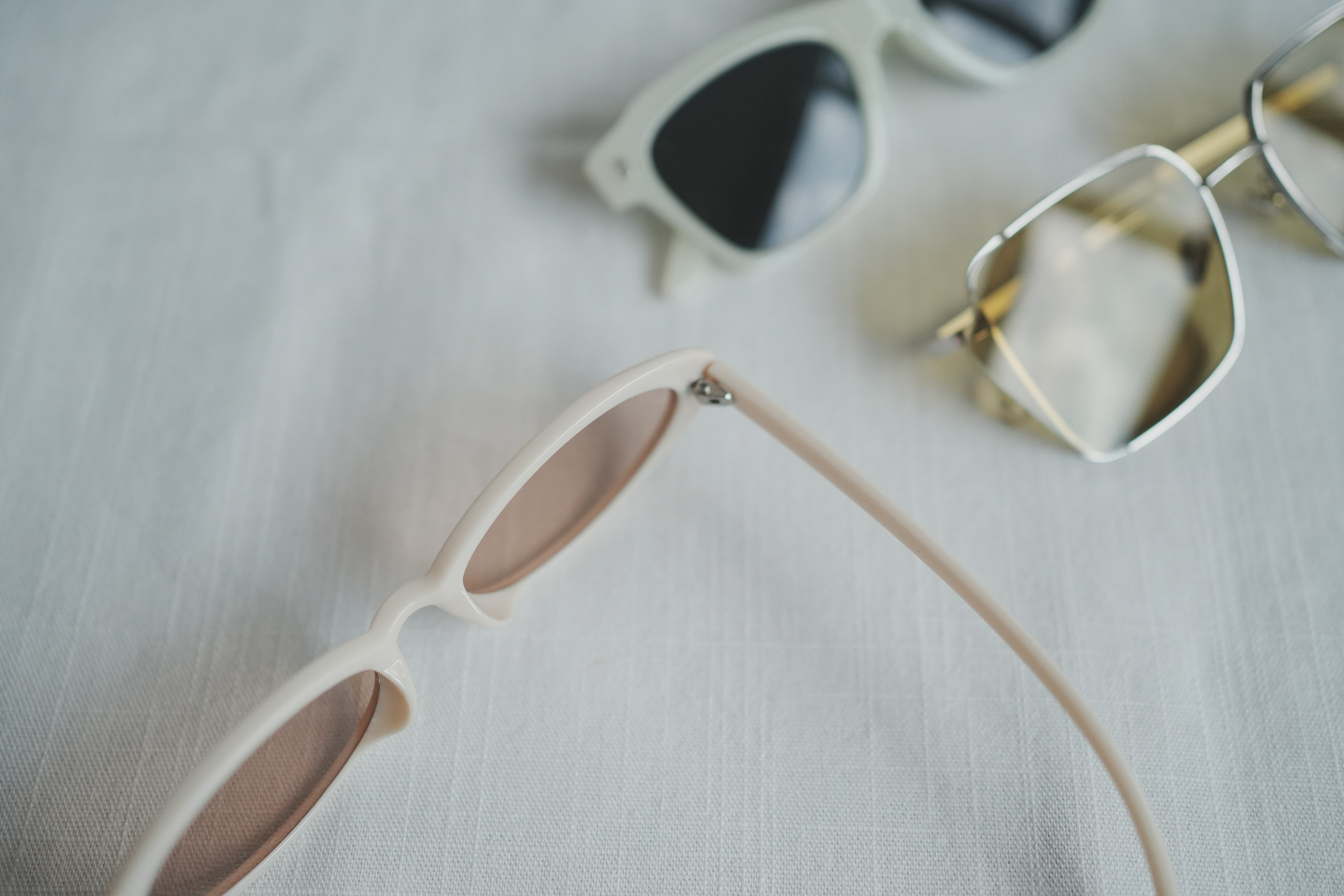 古著太陽眼鏡_粉奶白