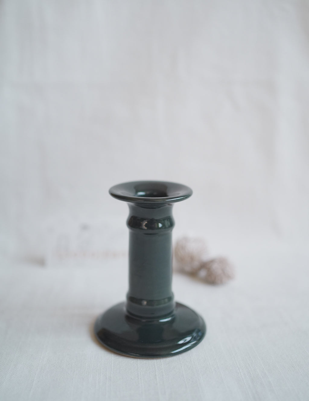 古董_謐夜深藍綠職人手工陶瓷燭臺