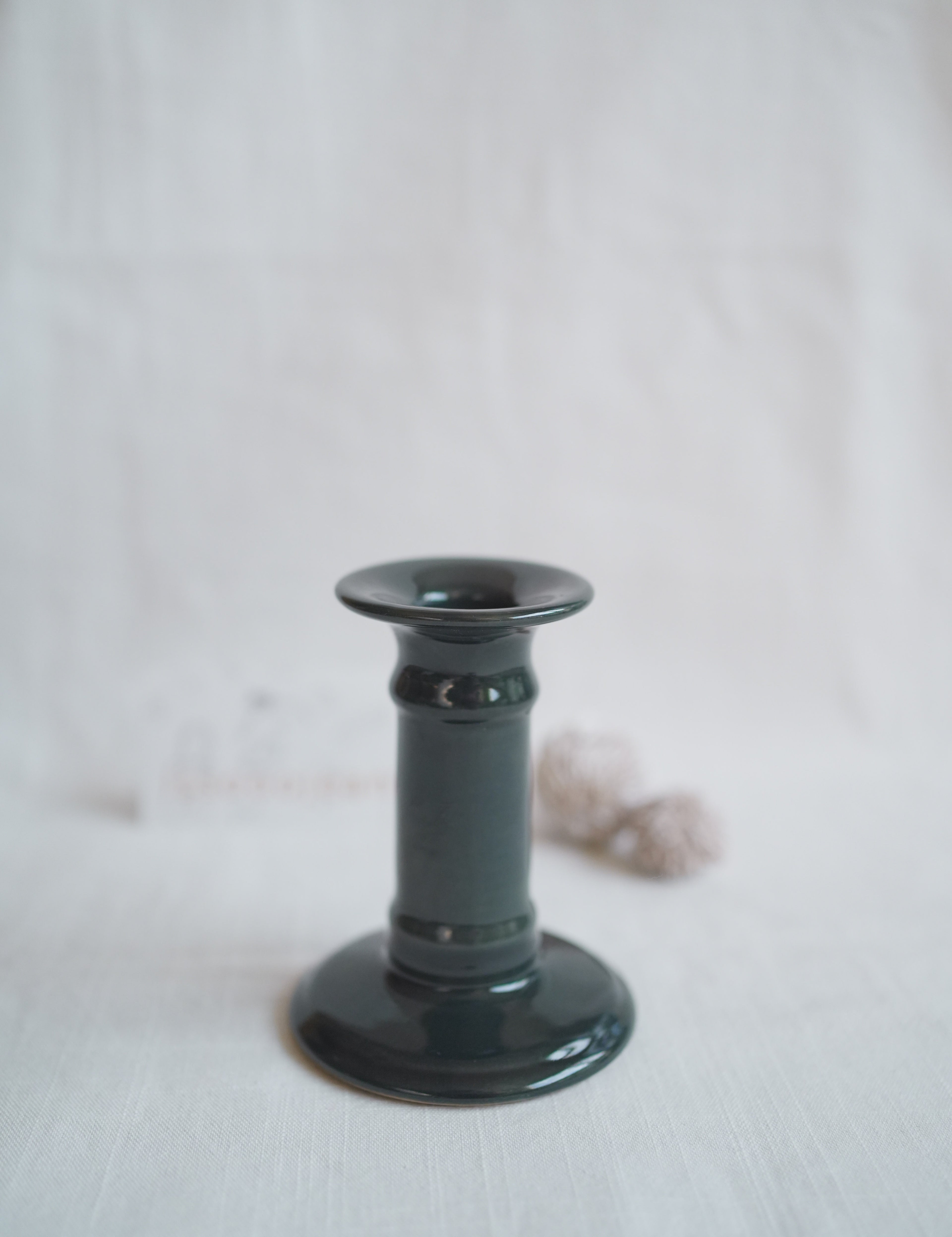 古董_謐夜深藍綠職人手工陶瓷燭臺