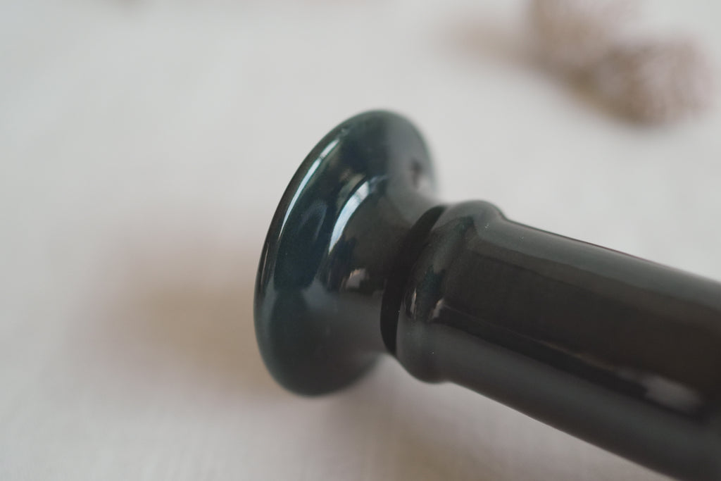 古董_謐夜深藍綠職人手工陶瓷燭臺