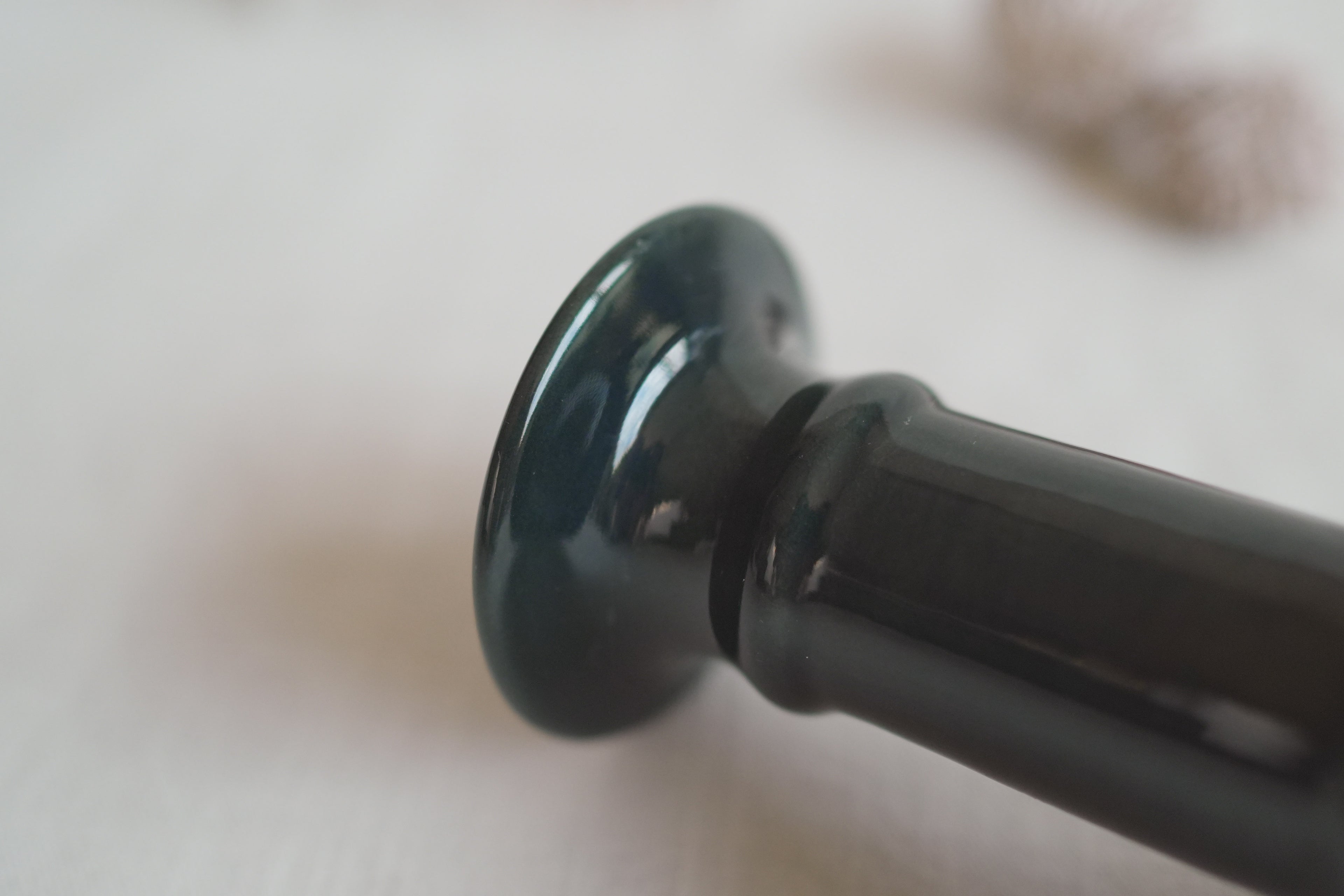 古董_謐夜深藍綠職人手工陶瓷燭臺