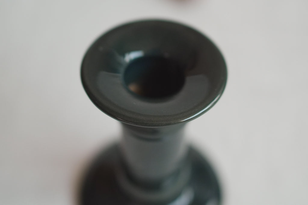 古董_謐夜深藍綠職人手工陶瓷燭臺