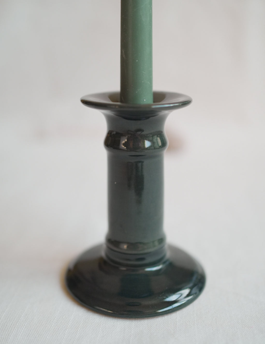古董_謐夜深藍綠職人手工陶瓷燭臺
