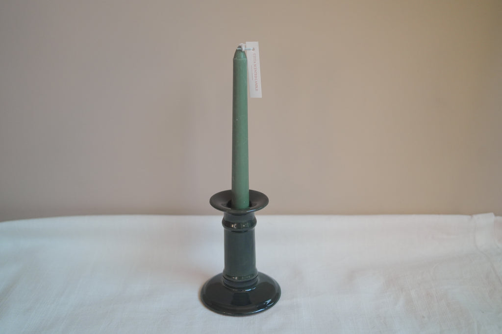 古董_謐夜深藍綠職人手工陶瓷燭臺