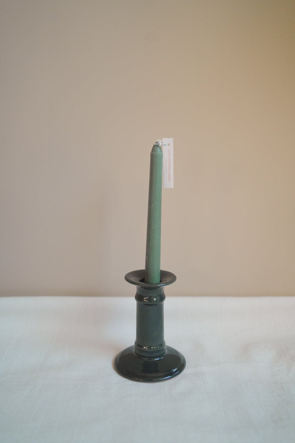 古董_謐夜深藍綠職人手工陶瓷燭臺