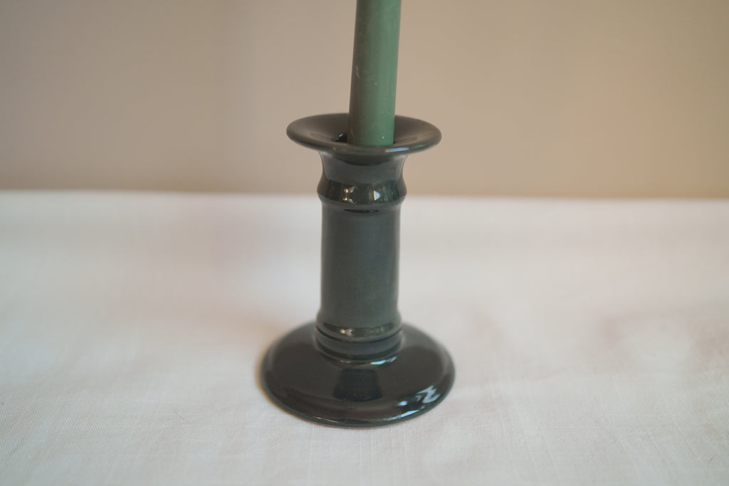 古董_謐夜深藍綠職人手工陶瓷燭臺