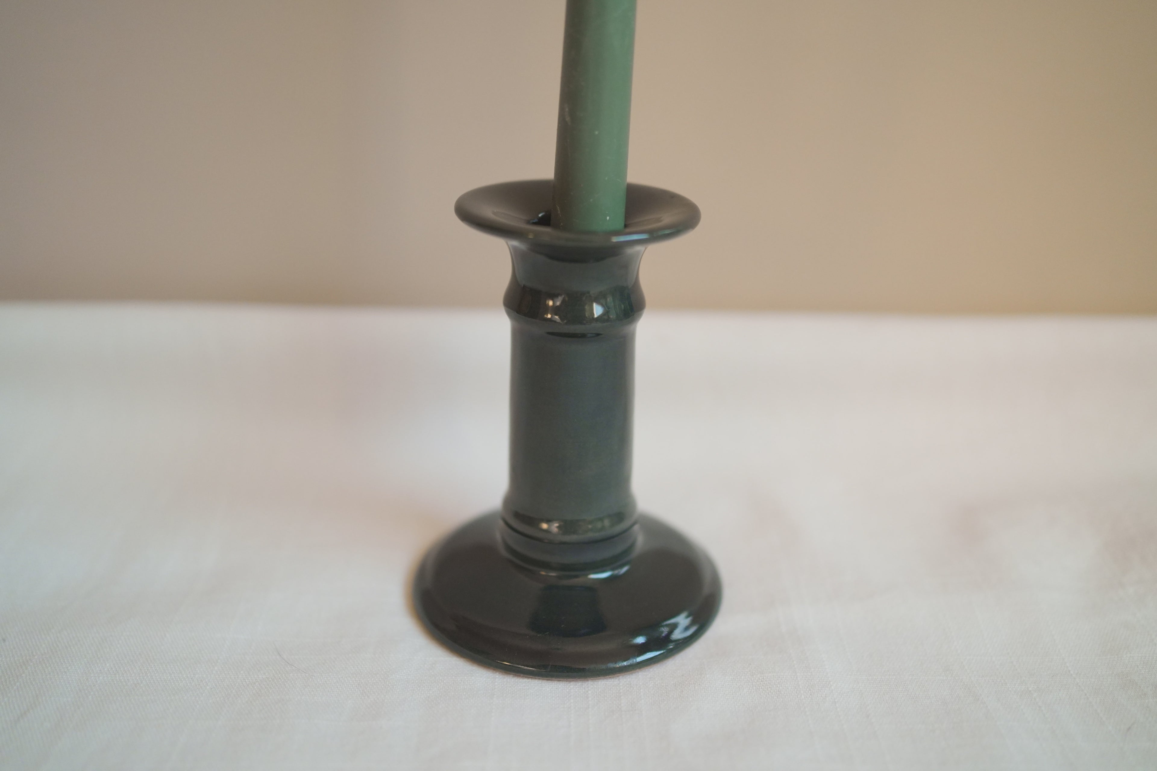 古董_謐夜深藍綠職人手工陶瓷燭臺