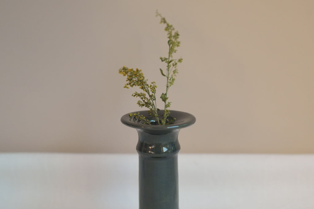 古董_謐夜深藍綠職人手工陶瓷燭臺