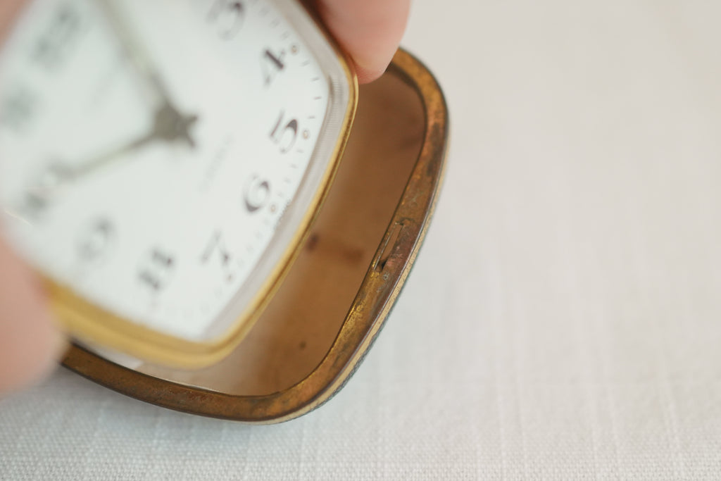 古董＿皮件旅行機械鬧鐘