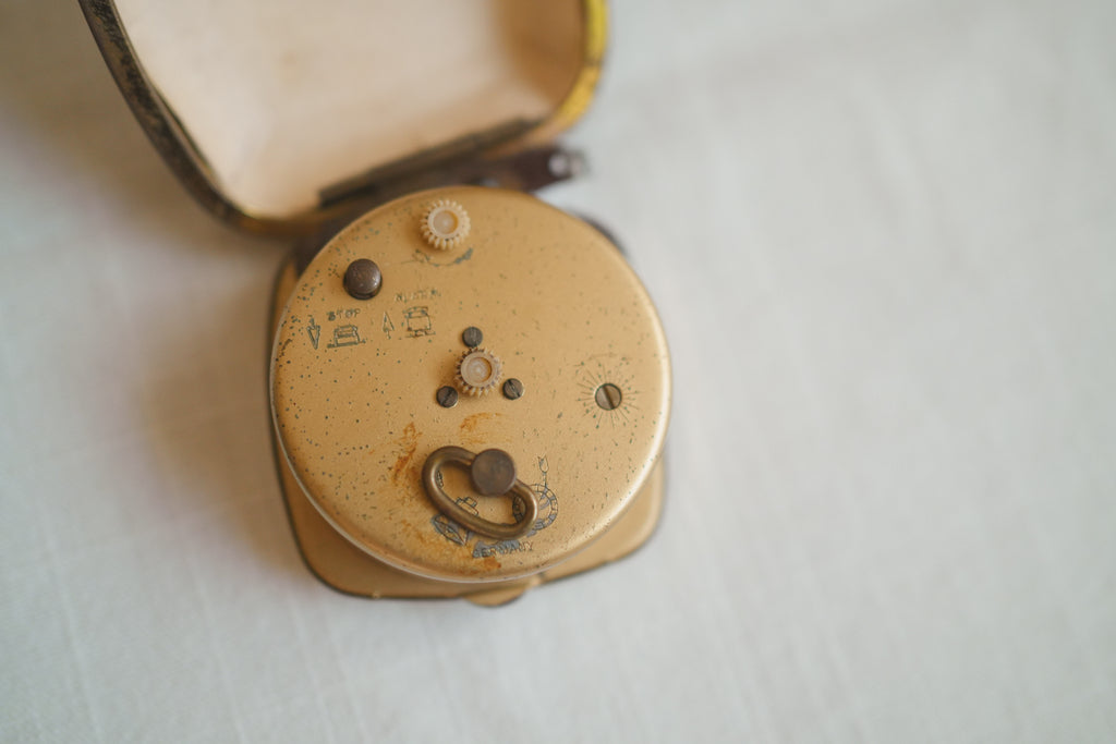 古董＿皮件旅行機械鬧鐘