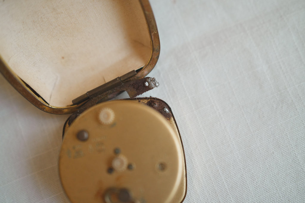 古董＿皮件旅行機械鬧鐘