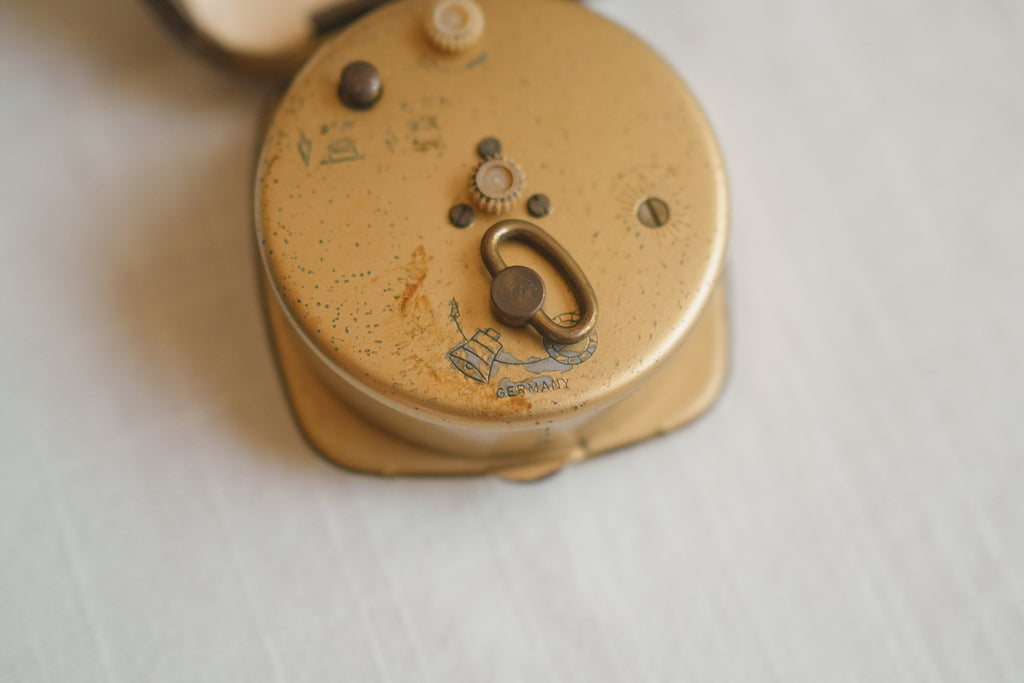 古董＿皮件旅行機械鬧鐘