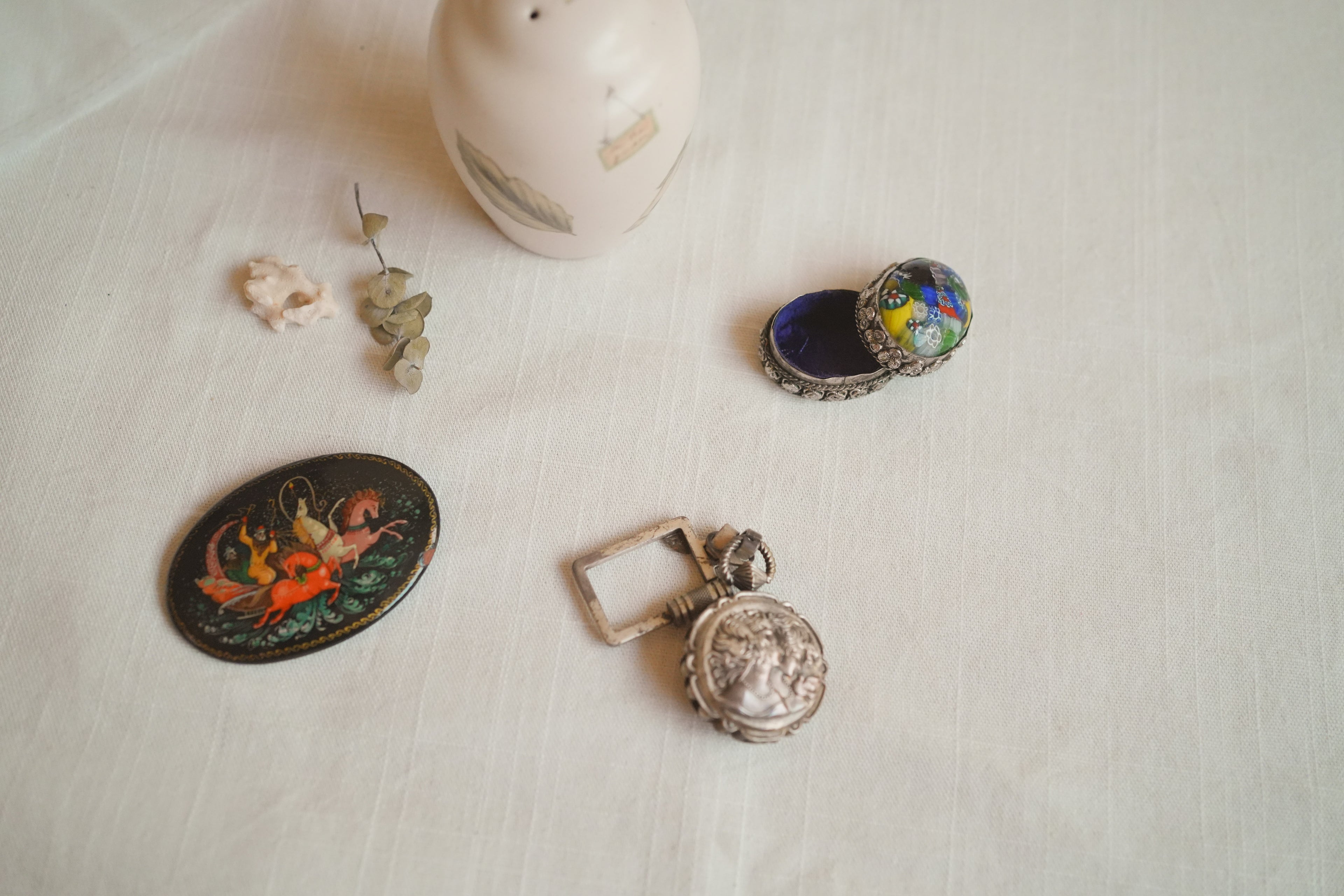 古董_純銀飾品迷你收納盒