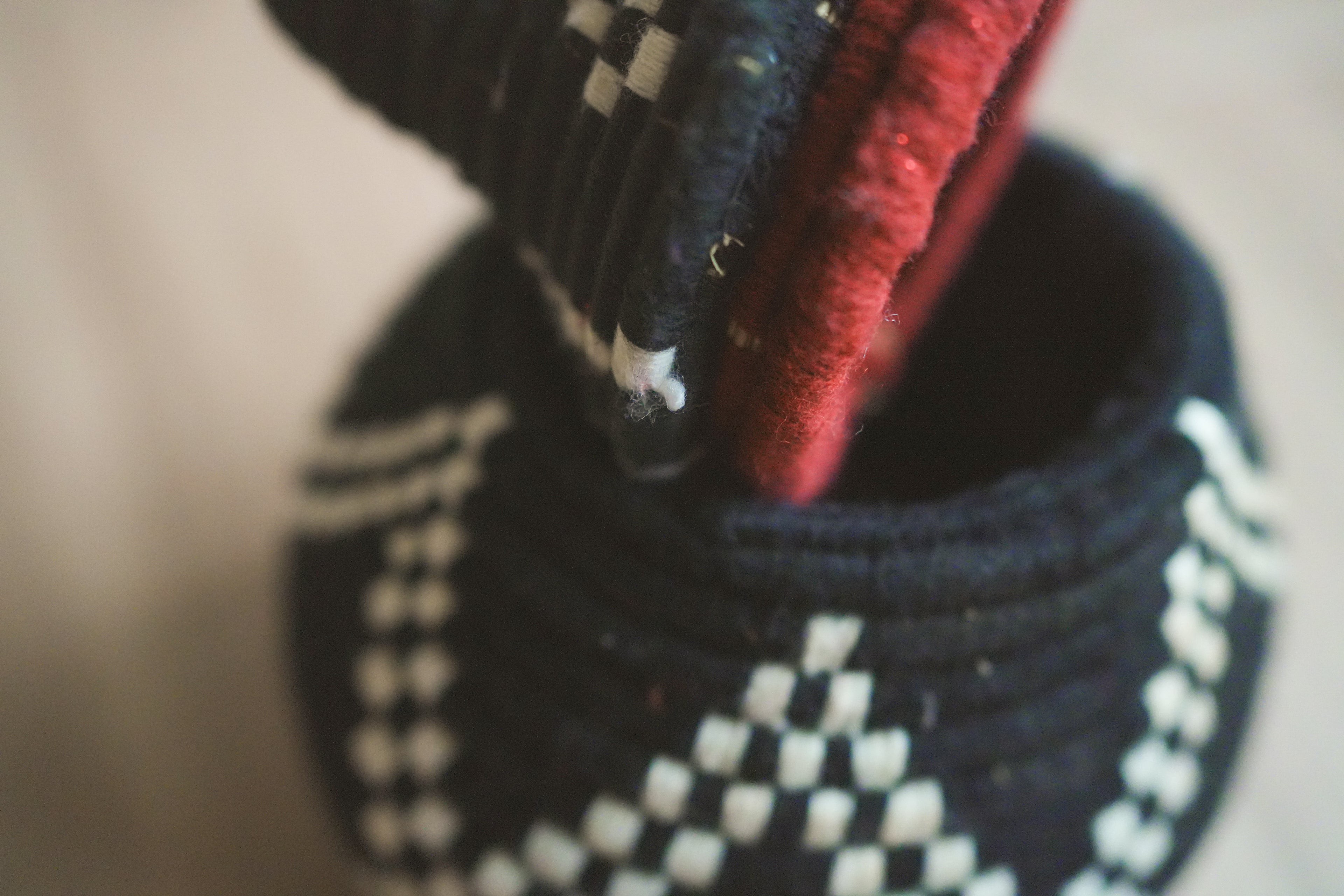 北非手工藝【A】Smal 草編彩織置物籃 (帶蓋)_大菱形_黑