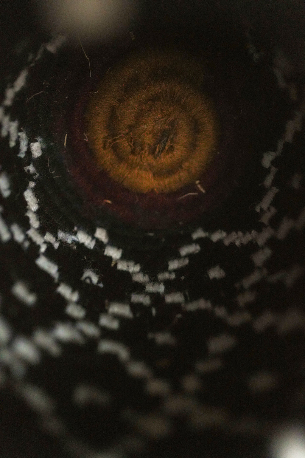 北非手工藝【E】Smal 草編彩織置物籃 (帶蓋)_菱格點點_黑