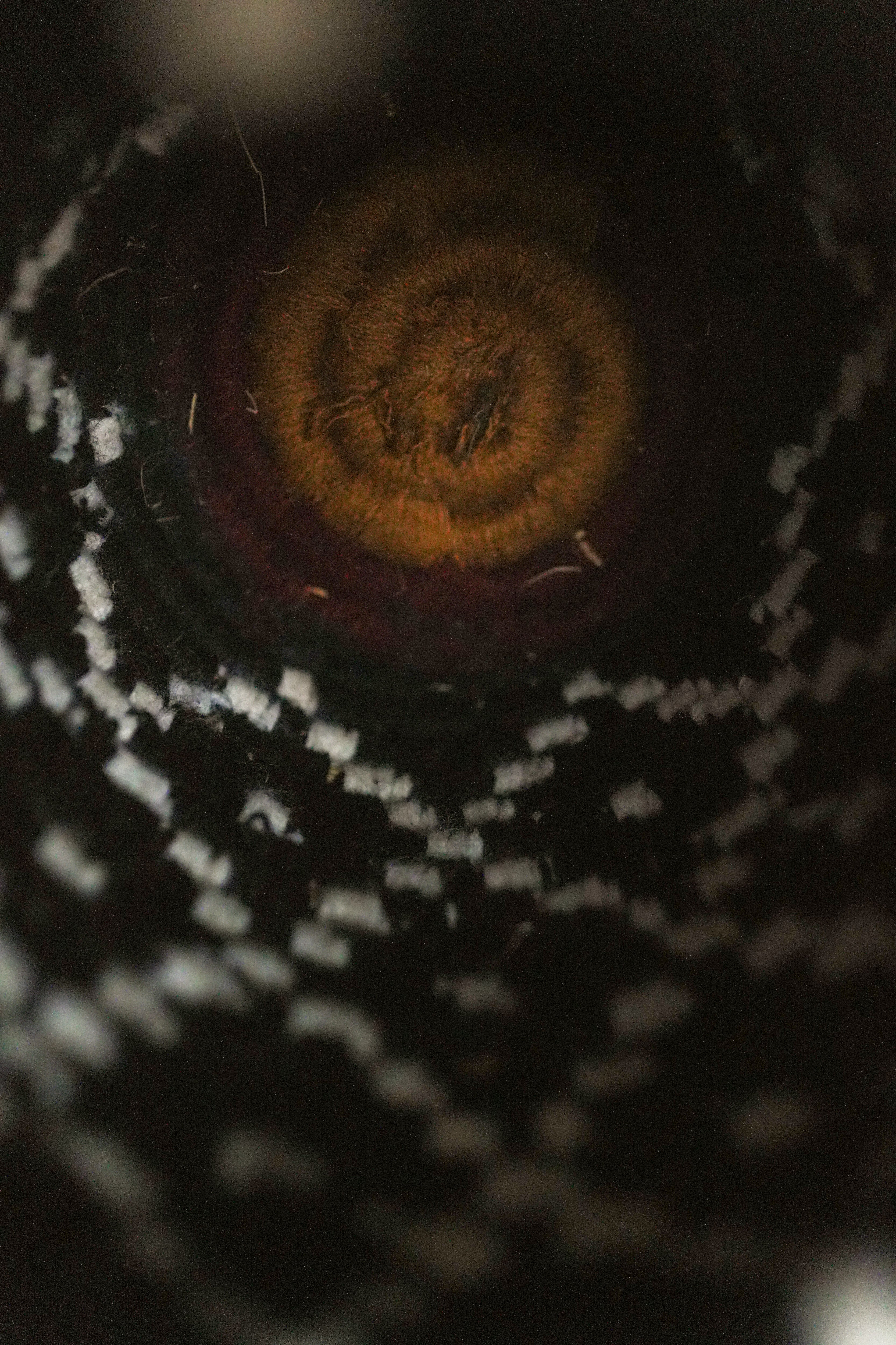 北非手工藝【E】Smal 草編彩織置物籃 (帶蓋)_菱格點點_黑